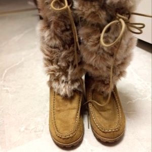 Faux Fur Micro Suede Boots